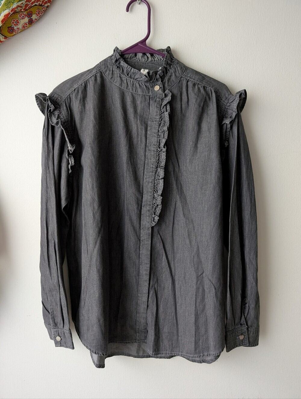 elan button down chambray blouse